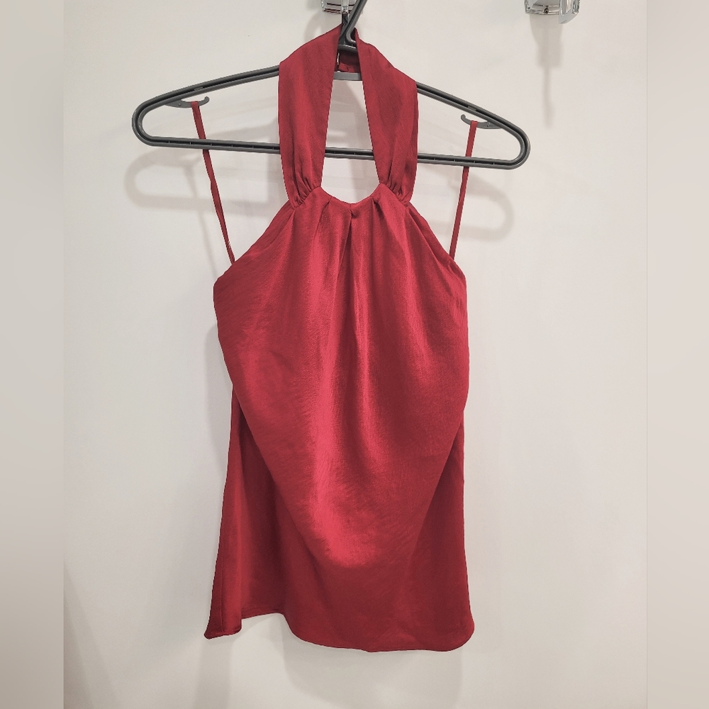 Jacob Silk Tie Back Halter Neck Sleeveless Blouse Tank Top
